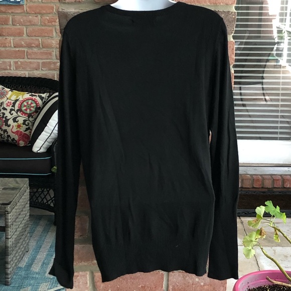 MOSSIMO Vintage Black V-Neck Soft Pullover Sweater Medium M - Picture 3 of 6